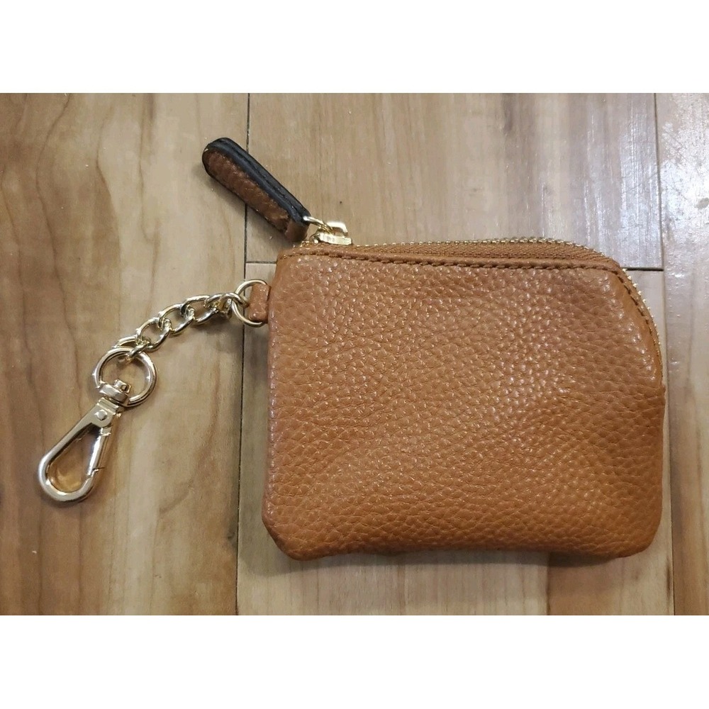 Steve Madden Coin Purse Key Chain Tan Bag Charm Change Cash Pouch